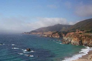 Driving north on the Pacific Coast Highway at Big Sur