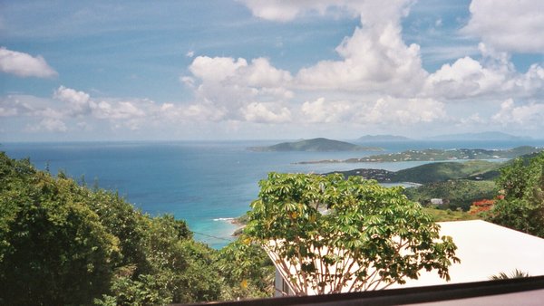 View to the east of St John USVI from top of St Thomas