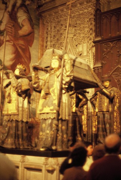 Chrisotpher Columbus' Tomb in the Seville Cathedral
