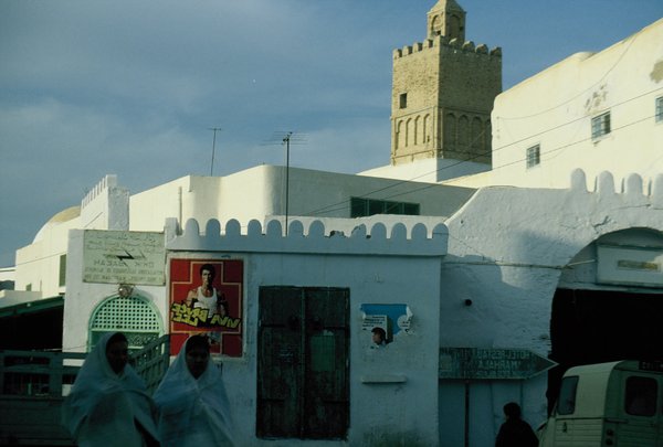 Ladies walking along a street in the Medina