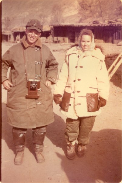 Dad and Mom posing at the Tibetan inn