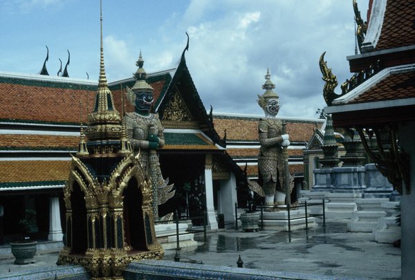 Guarding the entrance to the Temple of the Emerald Buddha