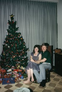 Linda and Bob on Christmas morning