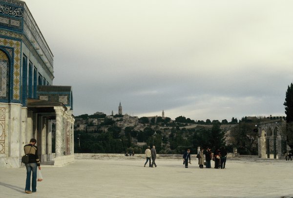 Muslims entering Al Aqsa Mosque on the Temple Mount
