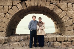 Bob and Linda at the Roman ruins of Ceaserea