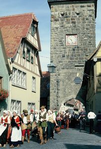 Townsfolk in procession
