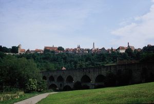 Rothenburg viewed from the Tauber Valley