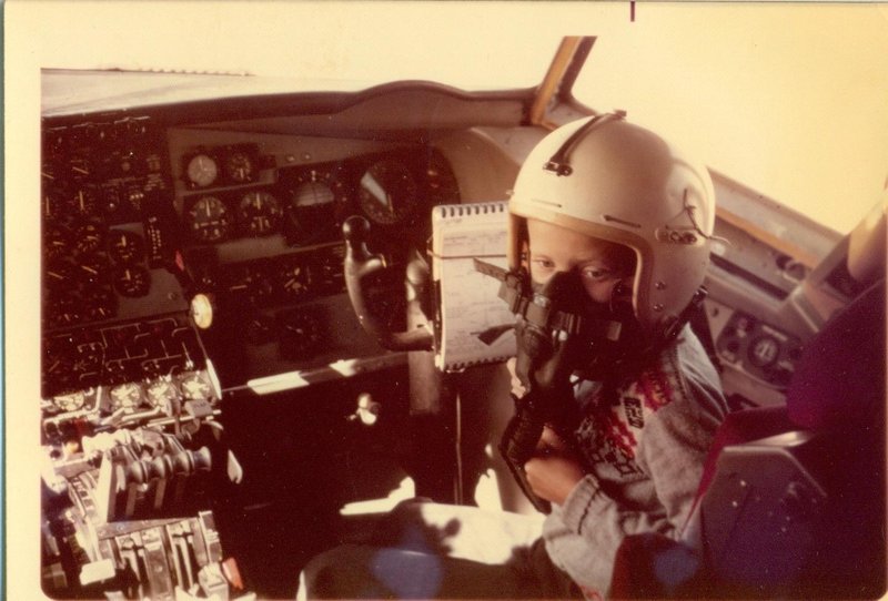 Bob in the cockpit of the USAF VIP jet
