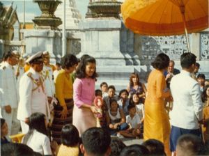 Royal Princess accompanying her father, the King to the Temple of the Emerald Buddha