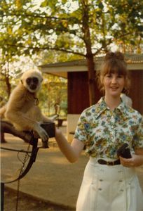Linda with gibbon