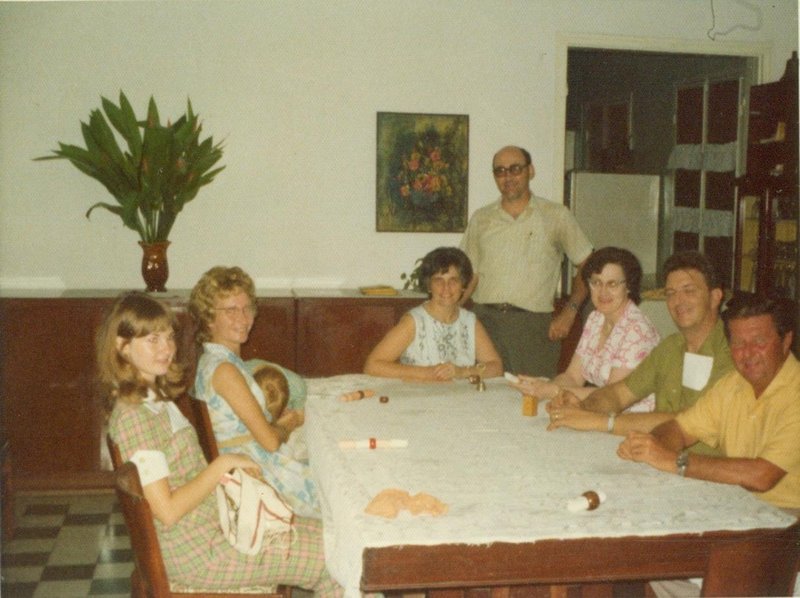 Linda with other guests at the guest home