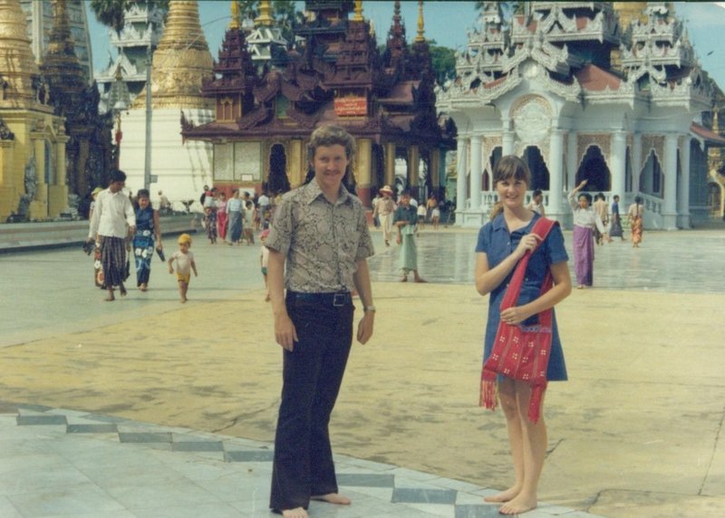 Bob and Linda in the courtyard of the Pagoda