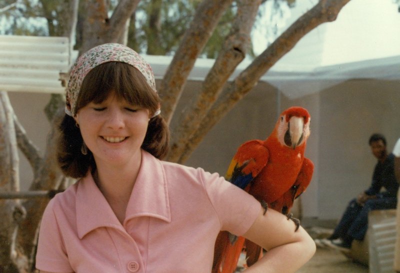 Linda and parrot