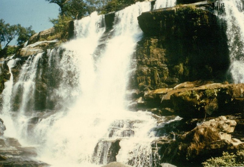 Ma Klang waterfalls at the beginning of the access road