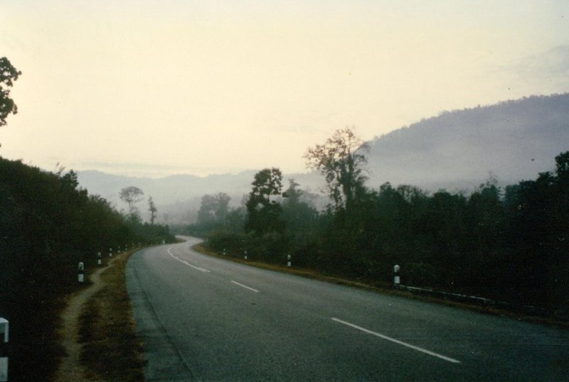 Sunrise on the access road to Doi Inthanon