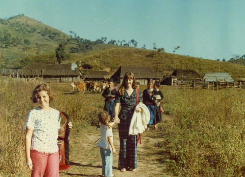 Girl Guides visiting tribal village