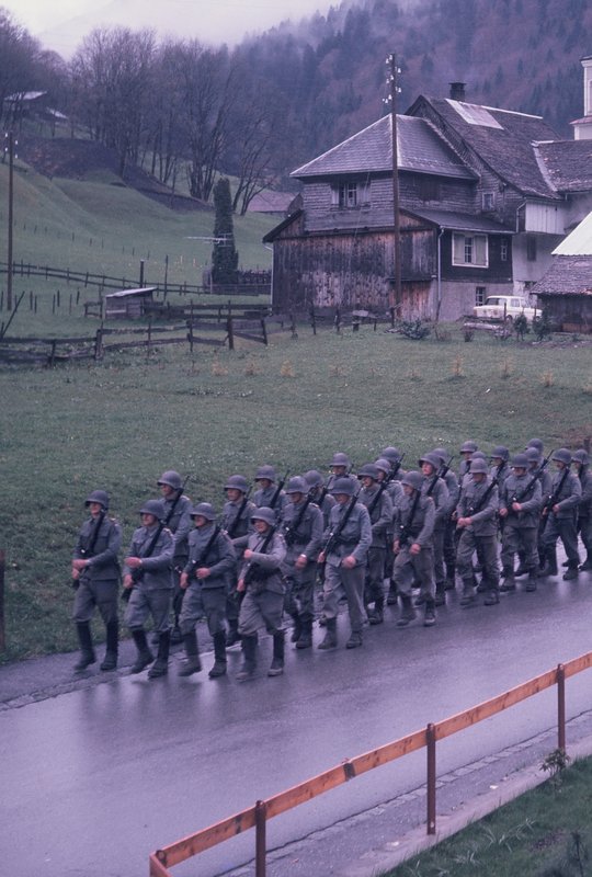 Swiss army training in Weisstannen