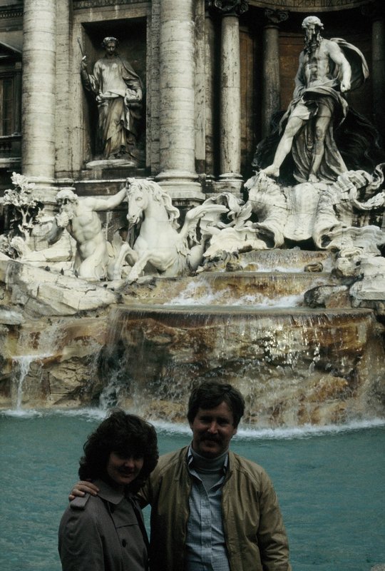 Linda and Bob at the Trevi Fountain