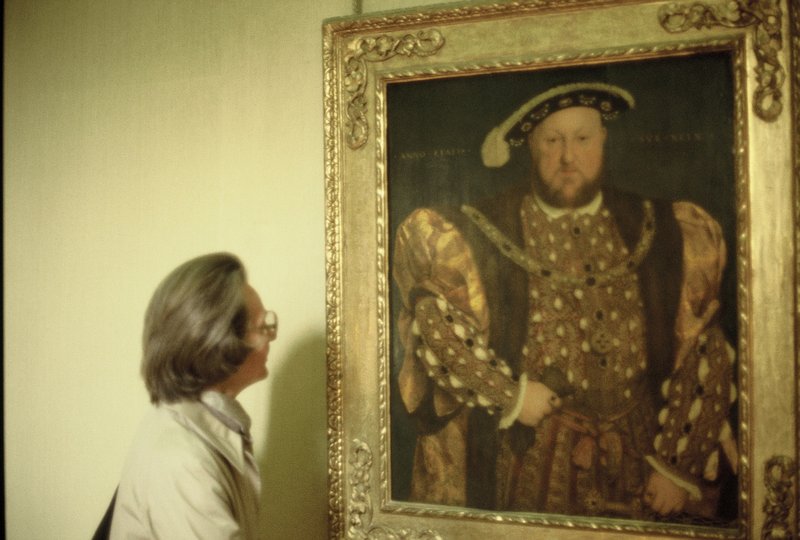 Mary studying Holbein's Henry VIII