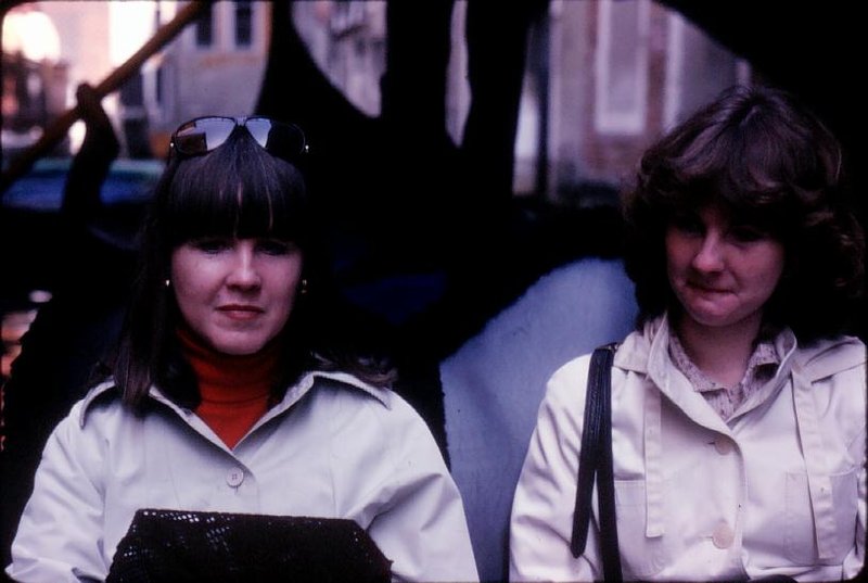Kay and Linda in Gondola  Venice 1982