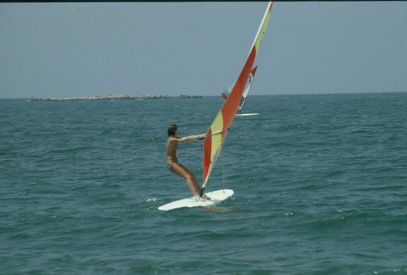 Windsurfing off Antibes beach