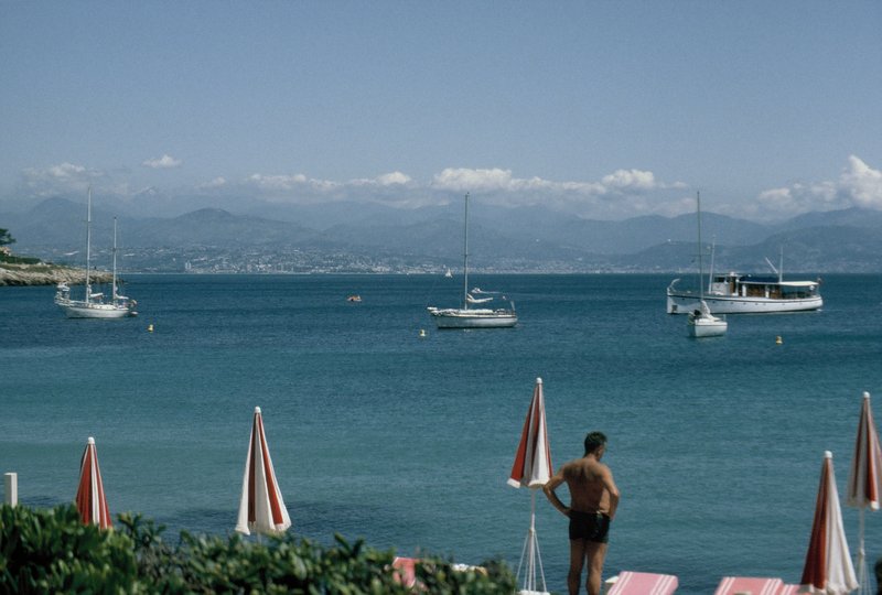 View of the Mediterranean off Antibes beach