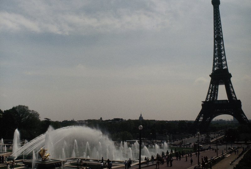 Fountains at Chaillot with Eifel Tower