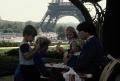 Brendan, Sue, Carol, Alyssa and Vovo having a picnic lunch near the Eifel Tower