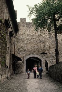 Brendan, Sue, Alyssa and Vovo at the Castle of Chillon
