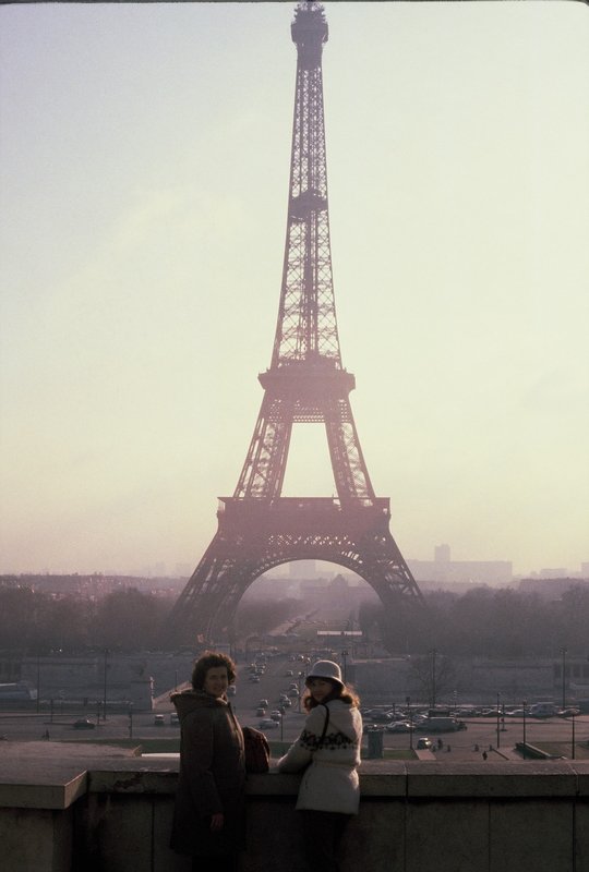 Linda and her Mom at the Eifel Tower