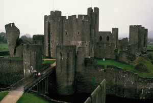 Caerphilly Castle in Southern Wales