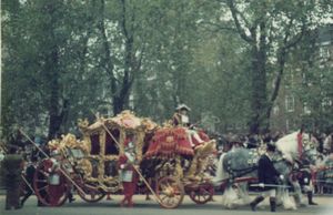 Queen's carriage in the parade in London