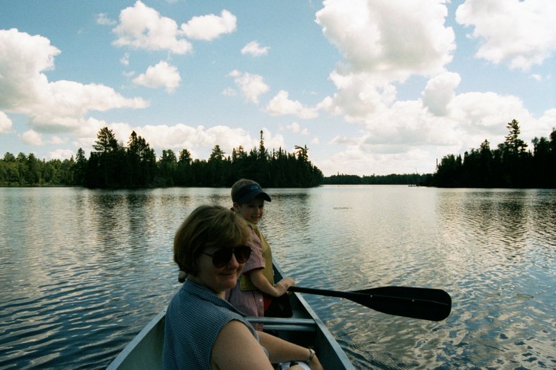 Linda and Will canoeing on Bear Head Lake