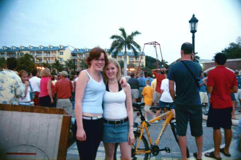 Julie and Rosanna waiting for the sun to go down at Key West