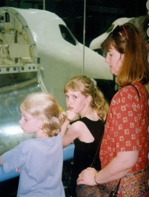 Rosanna, Tamara and Linda with the Shuttle at Johnson Space Center