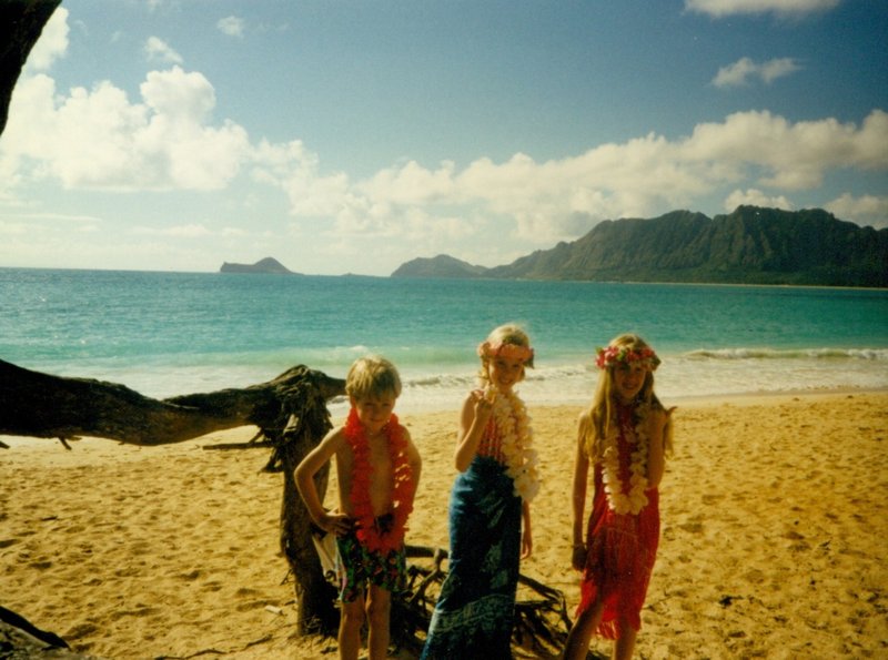 Will, Rosanna and Tamara at Kailua Beach