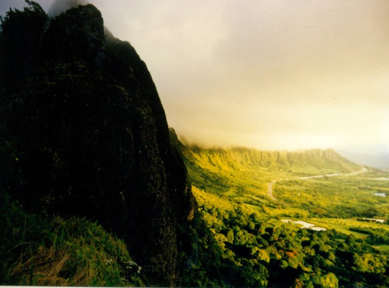 View from the Pali cliffs at sunrise