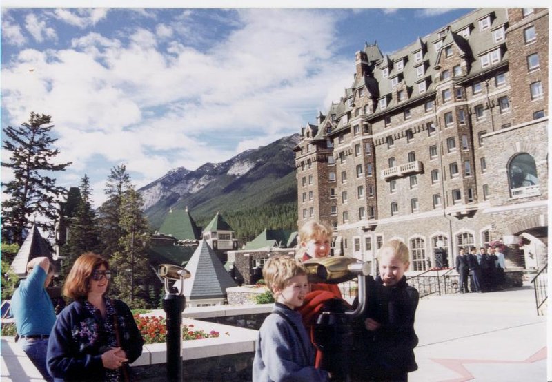 Family at Banff Springs Chateau