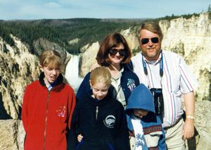 Tamara, Rosanna, WIll, Linda and Bob at Lower Yellowstone Falls