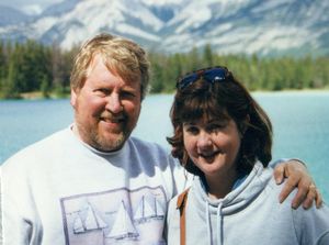 Bob and Linda at Annette Lake, Jasper National Park