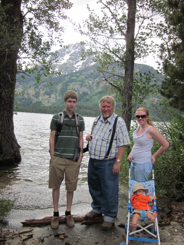 Will, Bob, Tamara and Liam on hike at Jenny Lake