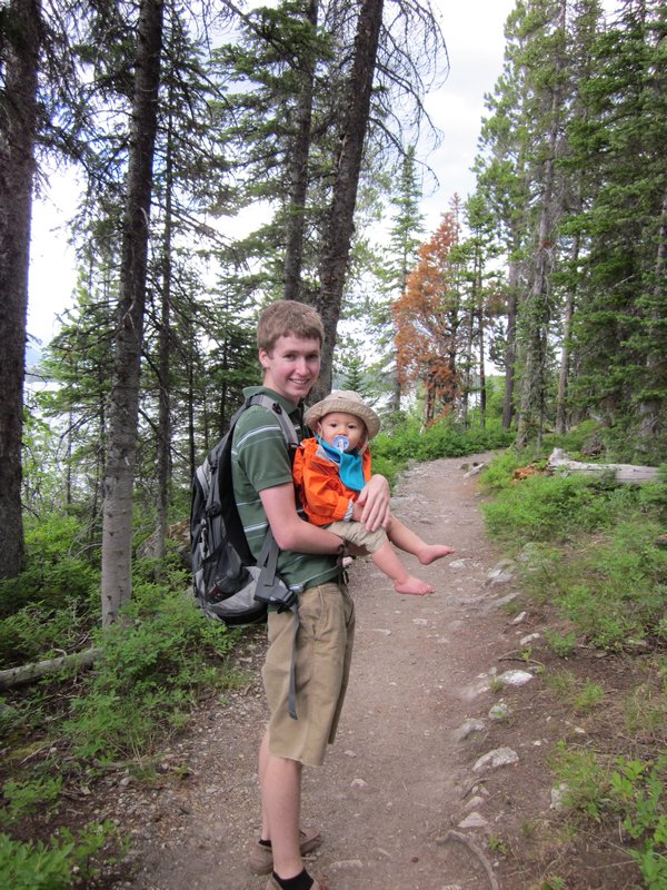 Will and Liam on the hike at Colter Bay