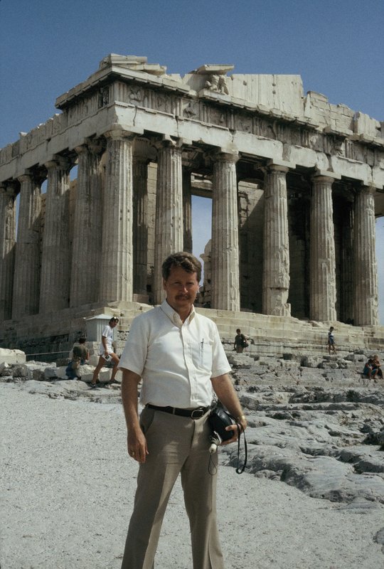 Bob in front of the Parthenon atop the Acropolis