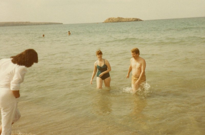 Linda and Bob at the beach on Crete