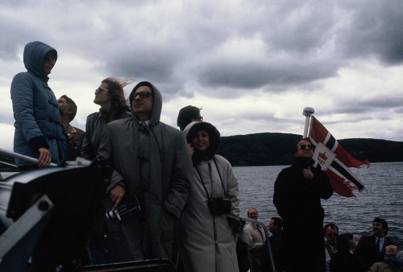 Committee members on a Norwegian minesweeper