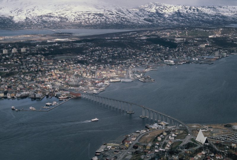 View of Tromso from the top of the mountain