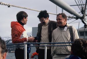 Erling (NO), Bob (UK) and Mike (NIS) on boat to the ships museums