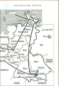 Map of the Committee's visit to West Germany