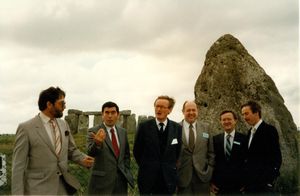 Committee members at Stonehenge