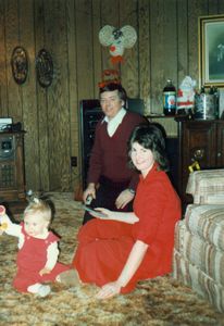 Tamara, Uncle Mike and Linda at Uncle Georges house in Boradman OH